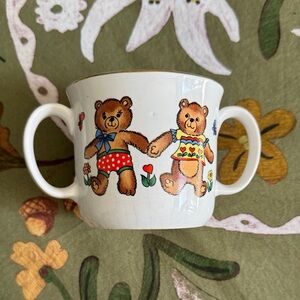 Charming Bear Design Mug - White - Vintage training cup
